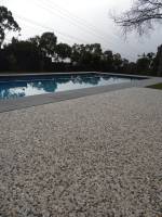 Pool surround made from pre mix concrete