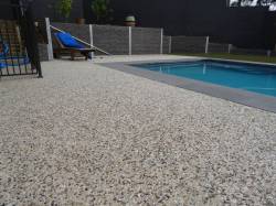 Aggregate concrete pool side